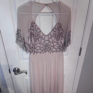 Boohoo Blush Beaded Dress